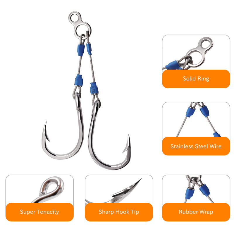 Móc câu hỗ trợ Jig bằng dây th - đánh giá và giá Fishing Hook Assortment