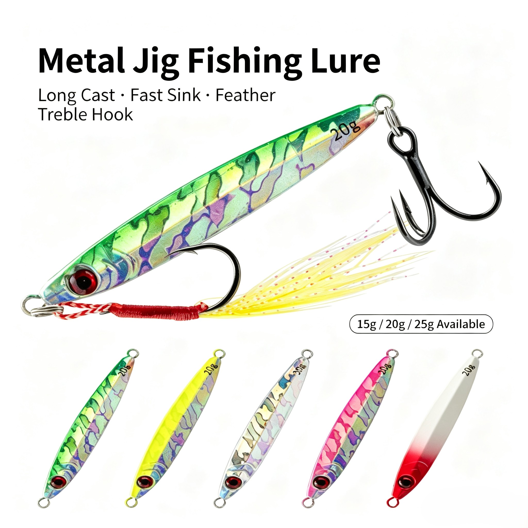 3Pcs Metal Jig Lure Set Asymme - đánh giá và giá Fishing Hook Treble