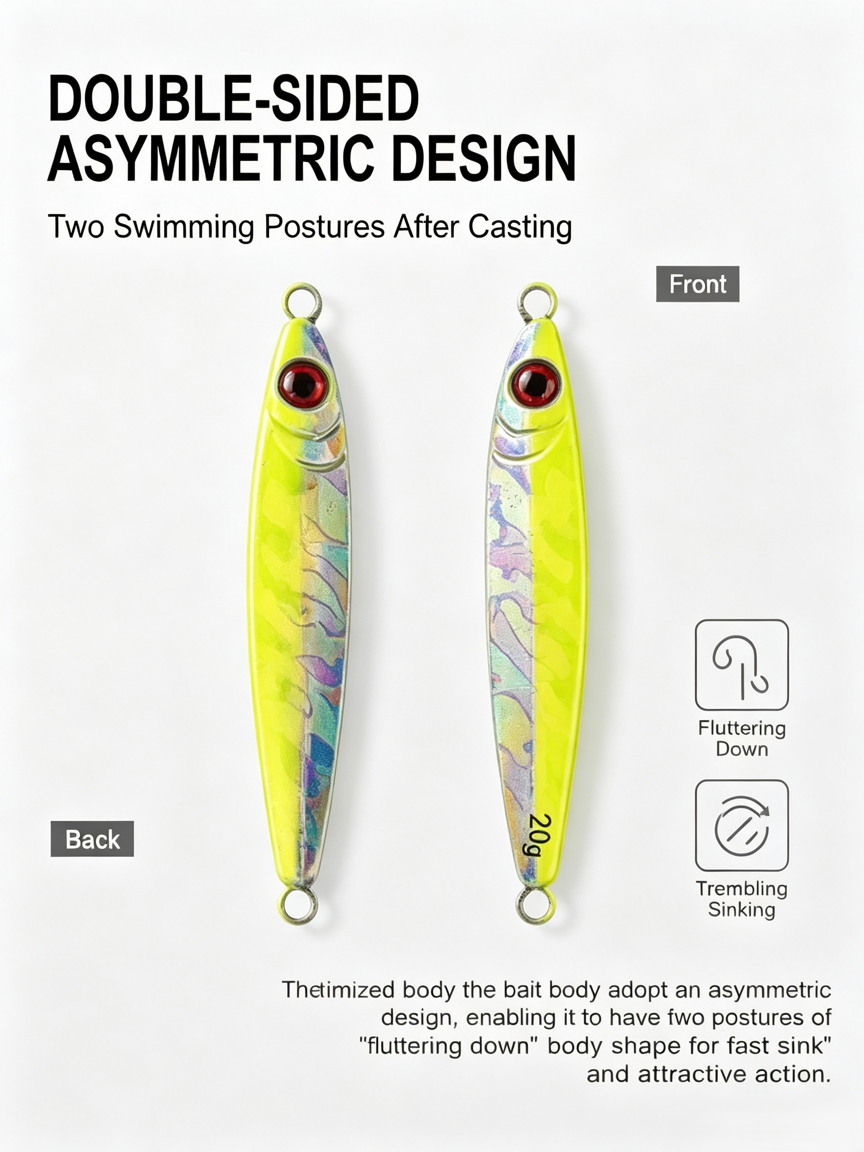 3Pcs Metal Jig Lure Set Asymme - đánh giá và giá Fishing Hook Treble